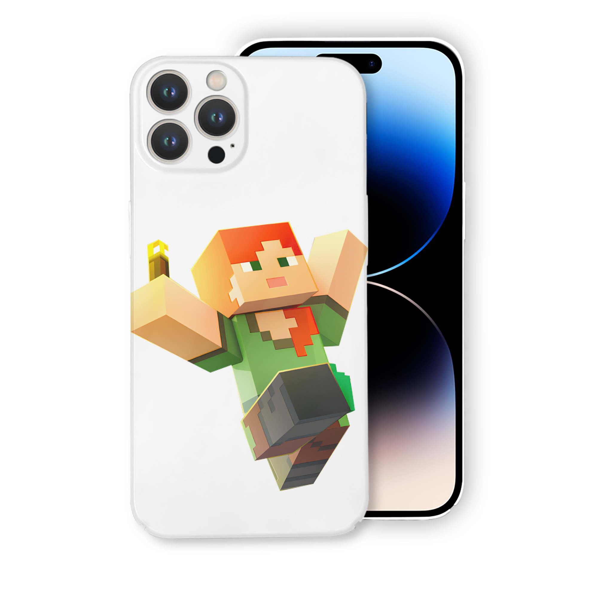 （画像用） マインクラフト ブロックの世界 Minecraft MC Block world 【iPhone 14シリーズ対応】ハードケース